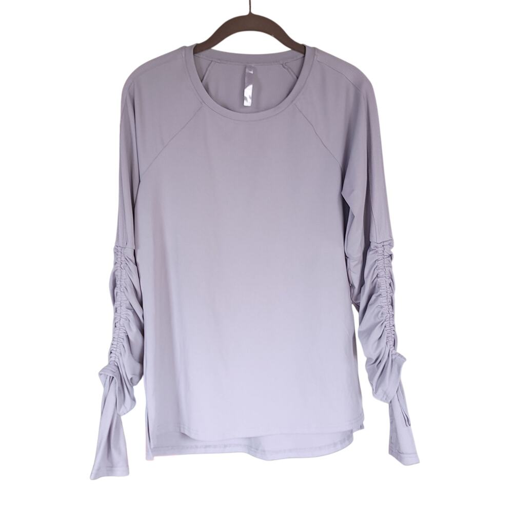 Fabletics Shirt Size S Womens Cashel Adjustable Long Sleeve Top II Gray Sleeve